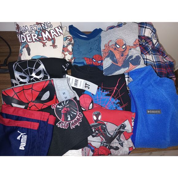 Toddler Lot of 12 Clothing Top Outfit PJS and More Spiderman Size 3T - Picture 1 of 12